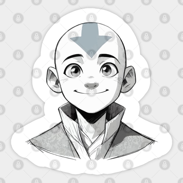 Aang Avatar: Pencil Sketch Sticker by pentaShop